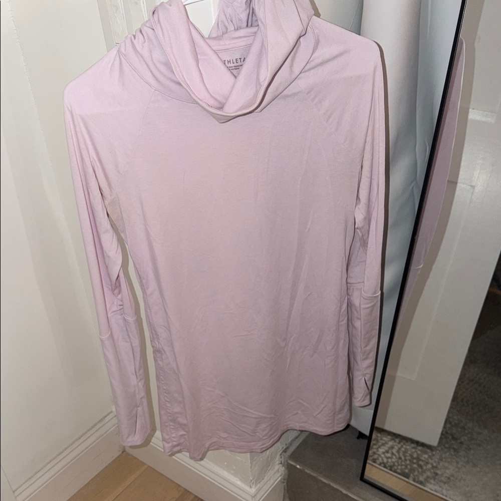 Athleta Soft Pink Cowl Neck Long Sleeve